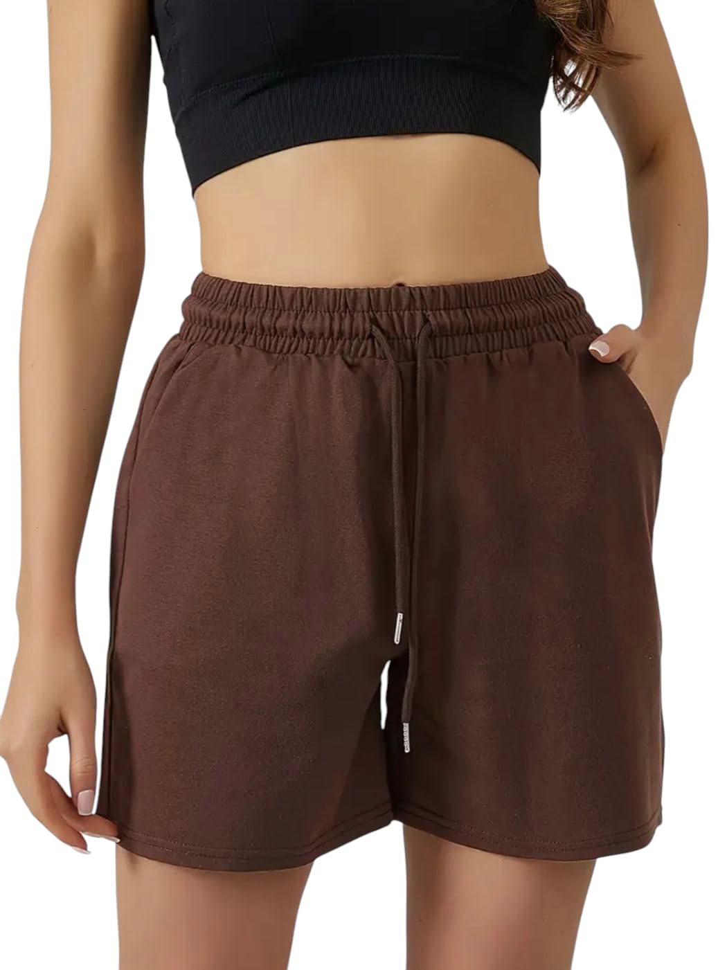 perfette wollo Solid Women Black High Waist Shorts Regular Shorts Casual Shorts Basic Shorts Gym Shorts-picture-34