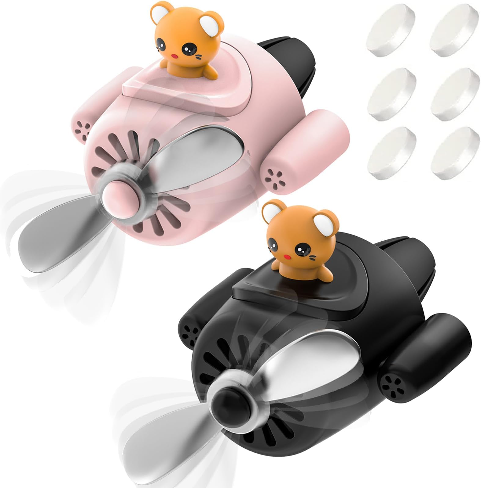 DUHKHAS 2 Pieces Pilot Car Air Freshener, Cute Bear Car