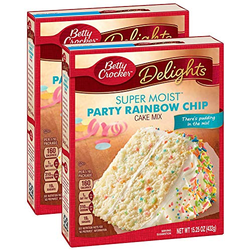 Betty Crocker Delights Super Moist Party Rainbow Chip Cake Mix, 2 x 432 g (B08JJTG2YC) Amazon Price History, Amazon Price Tracker