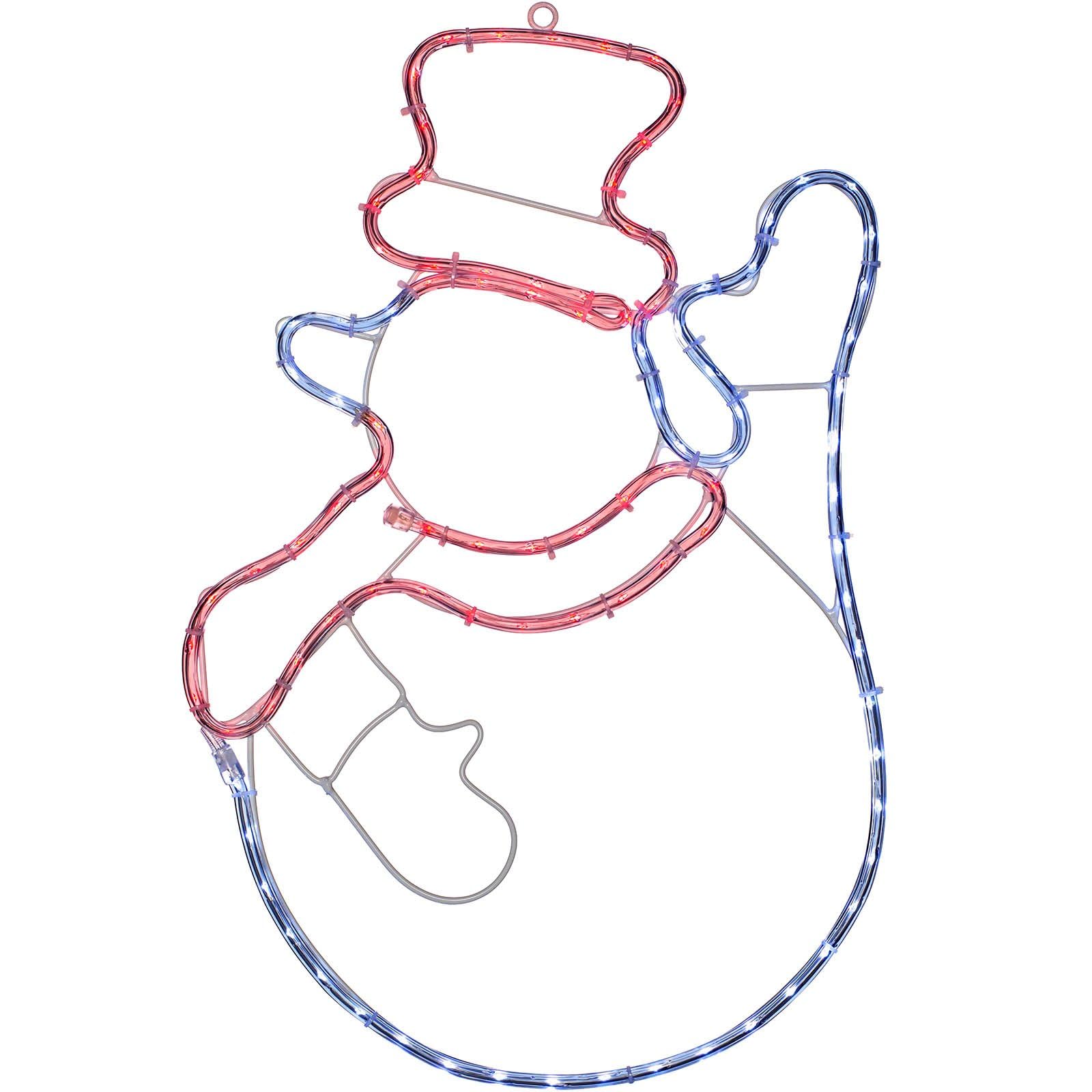 WeRChristmas Christmas Waving Snowman Rope Light Silhouette Decoration, Bright White, 50 cm