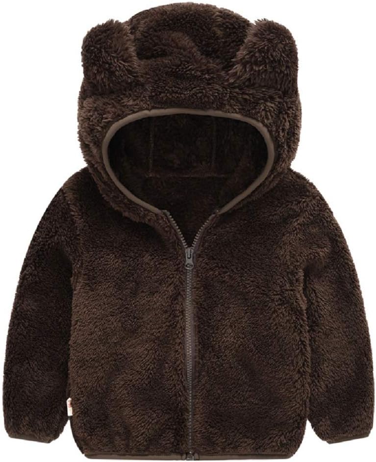 JESKIDSToddler Girls Boys Fleece Hoody Jacket Zip Up Teddy Coat Warm Winter Outwear