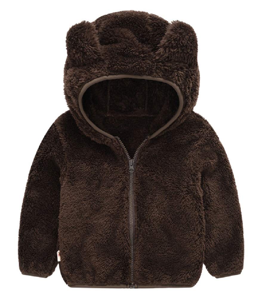 JESKIDSToddler Girls Boys Fleece Hoody Jacket Zip Up Teddy Coat Warm Winter Outwear