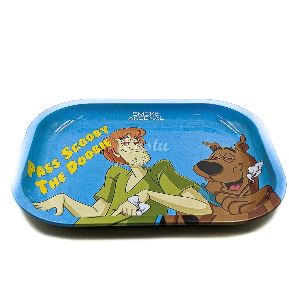 Rolling Tray - Small Metal Smoking Rolling Tray - Various Cartoon Designs (Scooby)