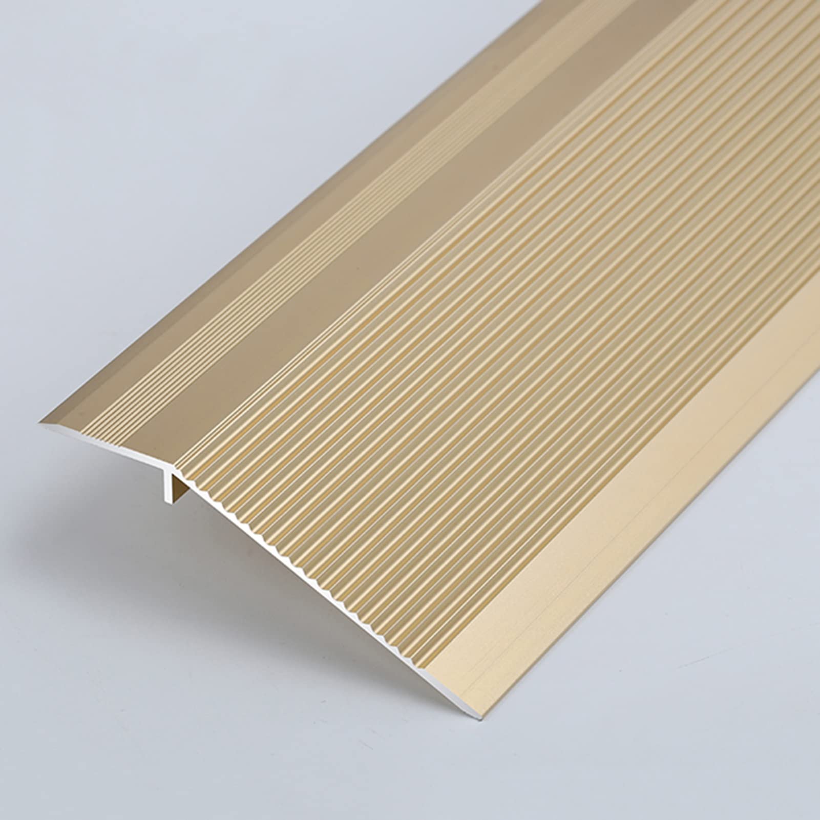 Carpet/Tile Threshold Reducer for Vinyl Flooring,Transition Strip Ramp Threshold Door Transition Strip, Edge ramp Reducer Molding, Matte Frosted Finish(Gold)
