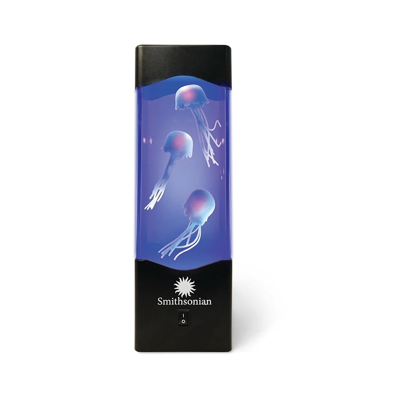Aquário Decorativo com LED Azul e Medusas Artificiais Smithsonian – 3 Unidades