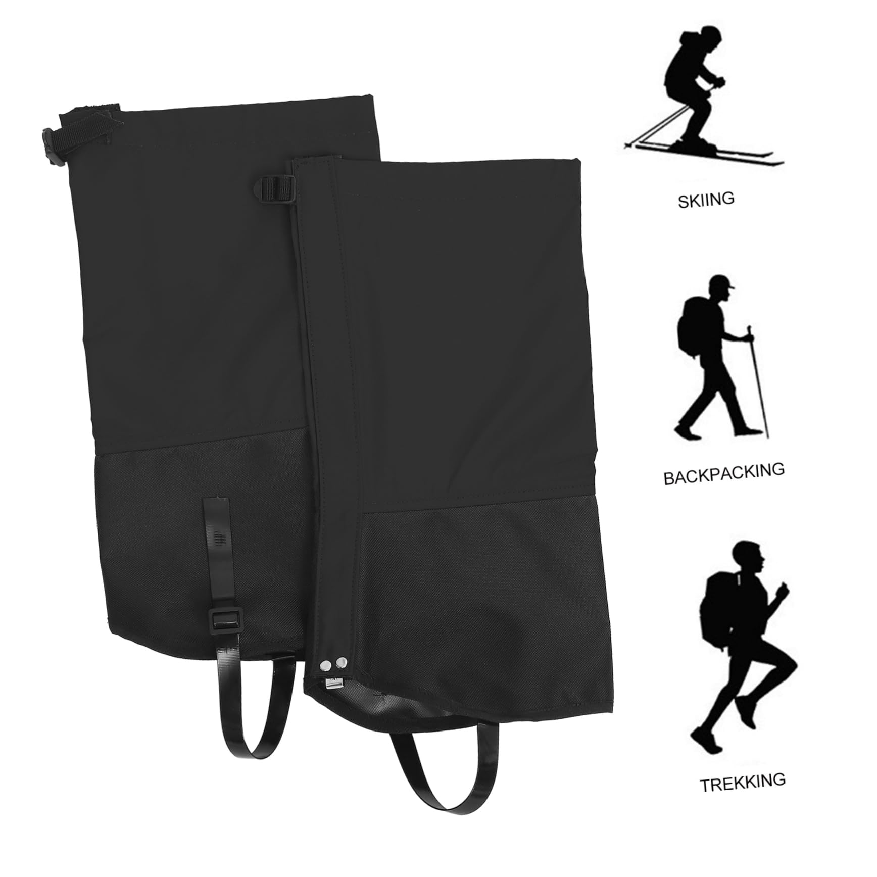 WOONEKY 1 Pair Outdoor Calf Sleeve Hiking Leg Gaiters Waterproof Boot Gaiters for Hiking Boots Protect Your Shoes from Snow Dirt and Bugs