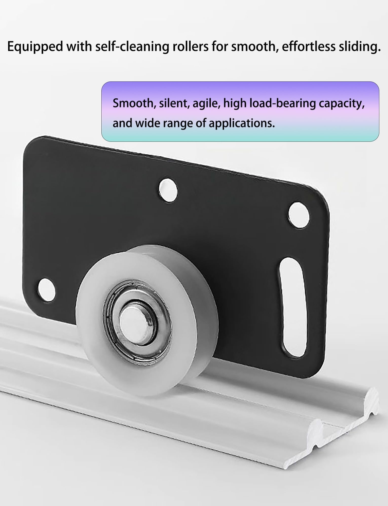 Heavy Du - Juego de rieles de aluminio para puerta corrediza de 1518 mm, 110 cm y suave