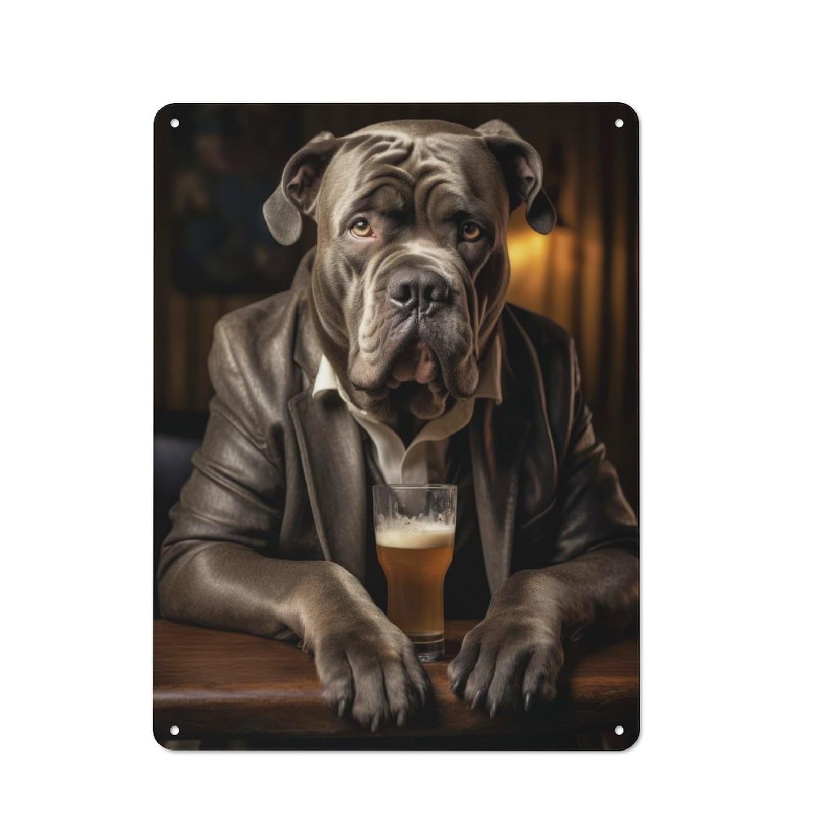 Junmoney Cane Corso In The Pub Vintage Tin Sign 40X30cm With For Studio Or Craft Room, For Garage, Workshop And Man Cave Decoration