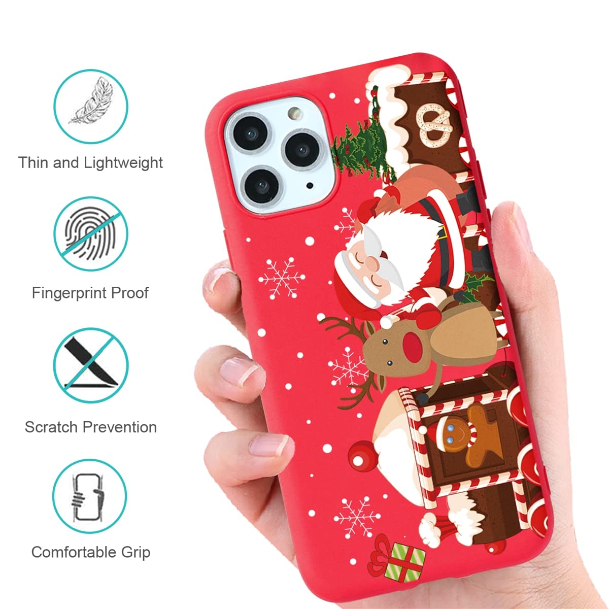 Custodia Yoedge Natale Per IPhone 16 6.1 Pollici – Silicone Morbido Con Motivo Babbo Natale, Bordi Rialzati E Ricarica Wireless Compatibile
