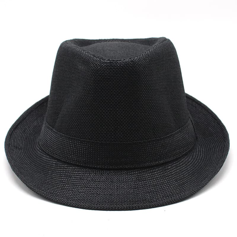 Chapeau de soleil noir style jazz et cowboy pour homme et femme