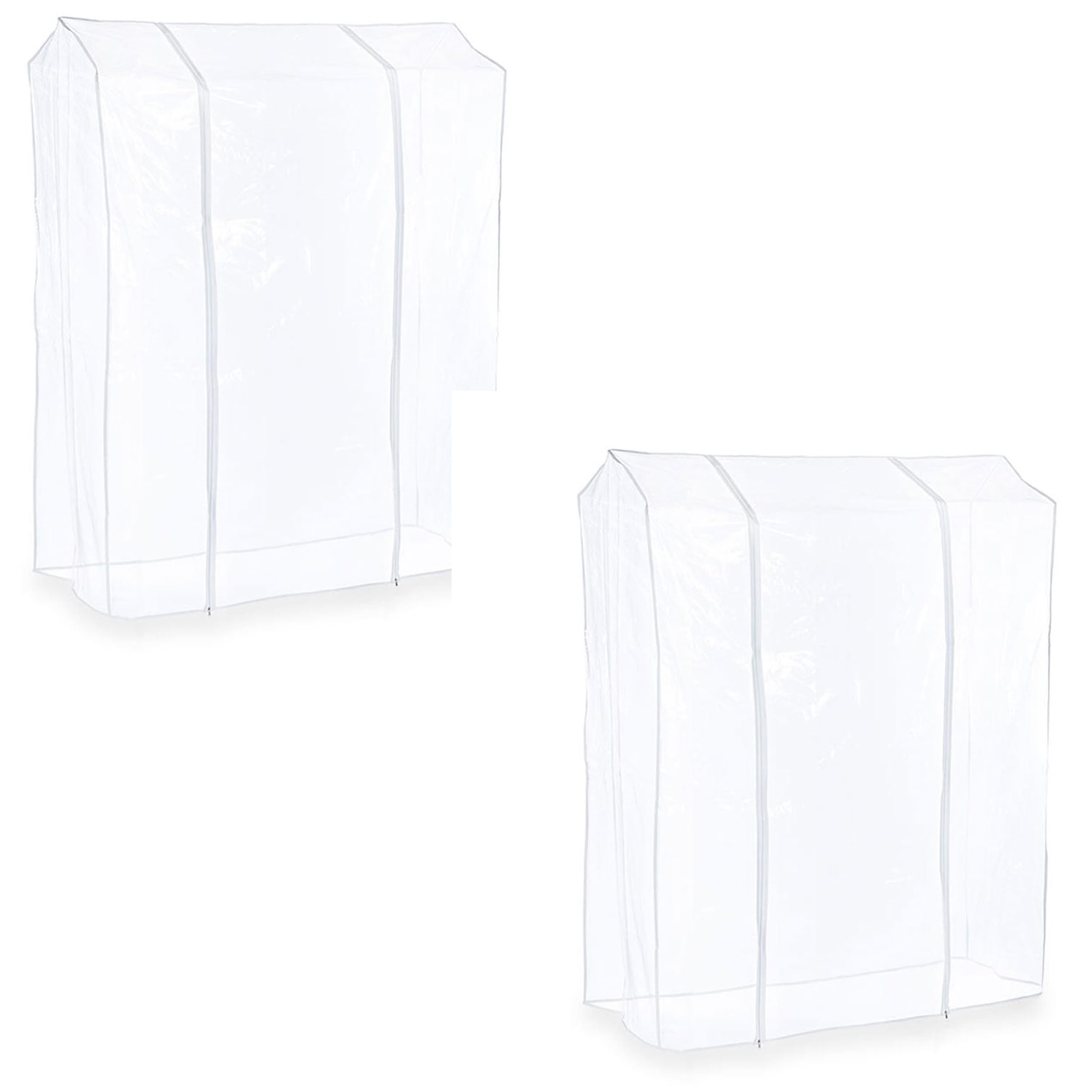 PACK OF 2. Clear Clothes Rail Cover Strong Garment Coat Hanger Protector with Zipped IN 7 SIEZE (3 X 5 FEET (PACK OF 2))