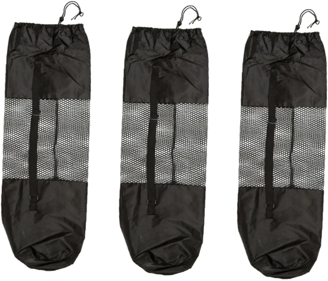 Luxshiny 3Pcs Yoga Mat Mesh Bags with Drawstring Closure Portable Organizer for Outdoor Sports and Fitness Capacity Storage Holder for Mats