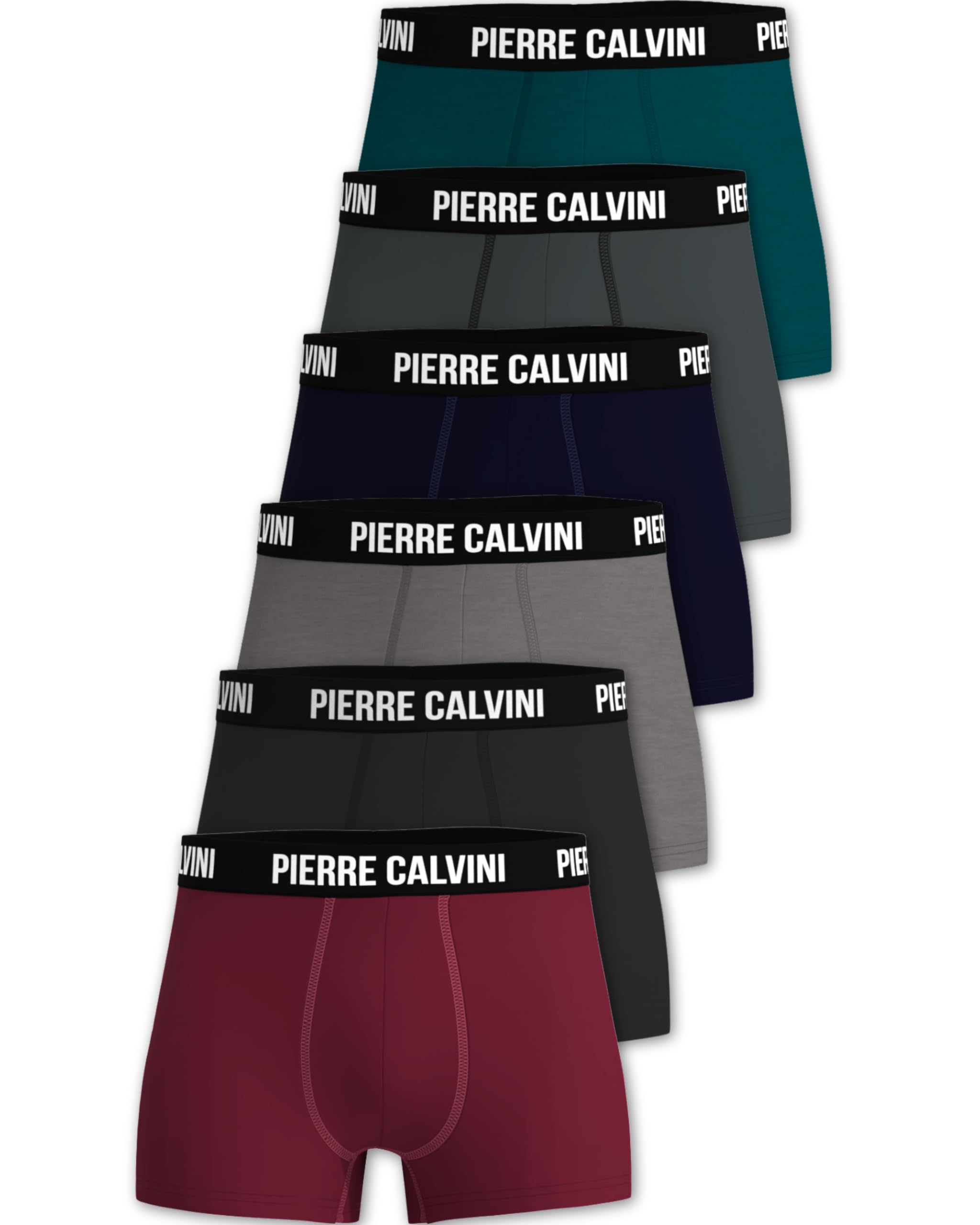 Pierre Calvini Men's Dark Assorted (6-Pack) Hipster Boxers - Cotton Boxer Multipack (6, Dark, Xxl)