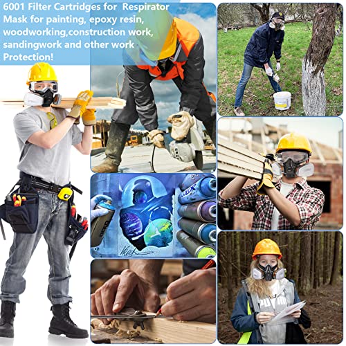 Teyio 6001 Filter Cartridges For Respirator Mask With Filters, Dust-Proof, Painting-Proof, Organic Vapor, Pollen And Chemical Cartridges Brown #TOP6