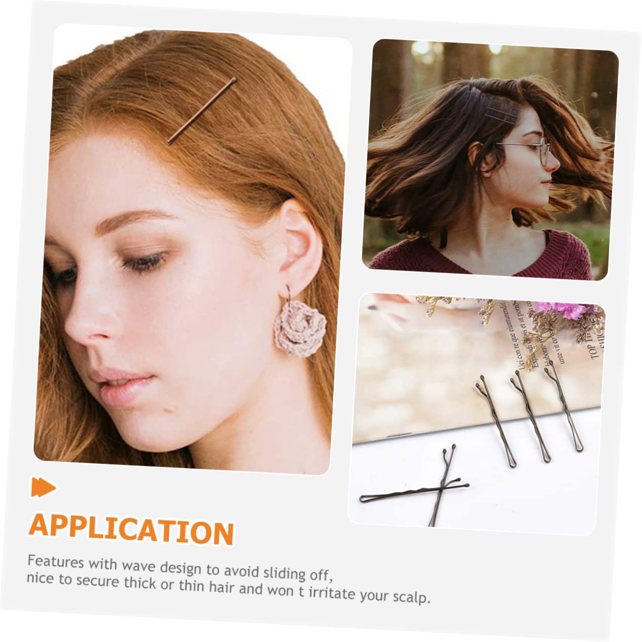 Didiseaon 600 Piezas clip de onda poli curva tu cabello boda pasadores de pelo horquillas negras accesorios para el cabello para mujeres Gancho alambre de acero Acortar Decorar novia Metal