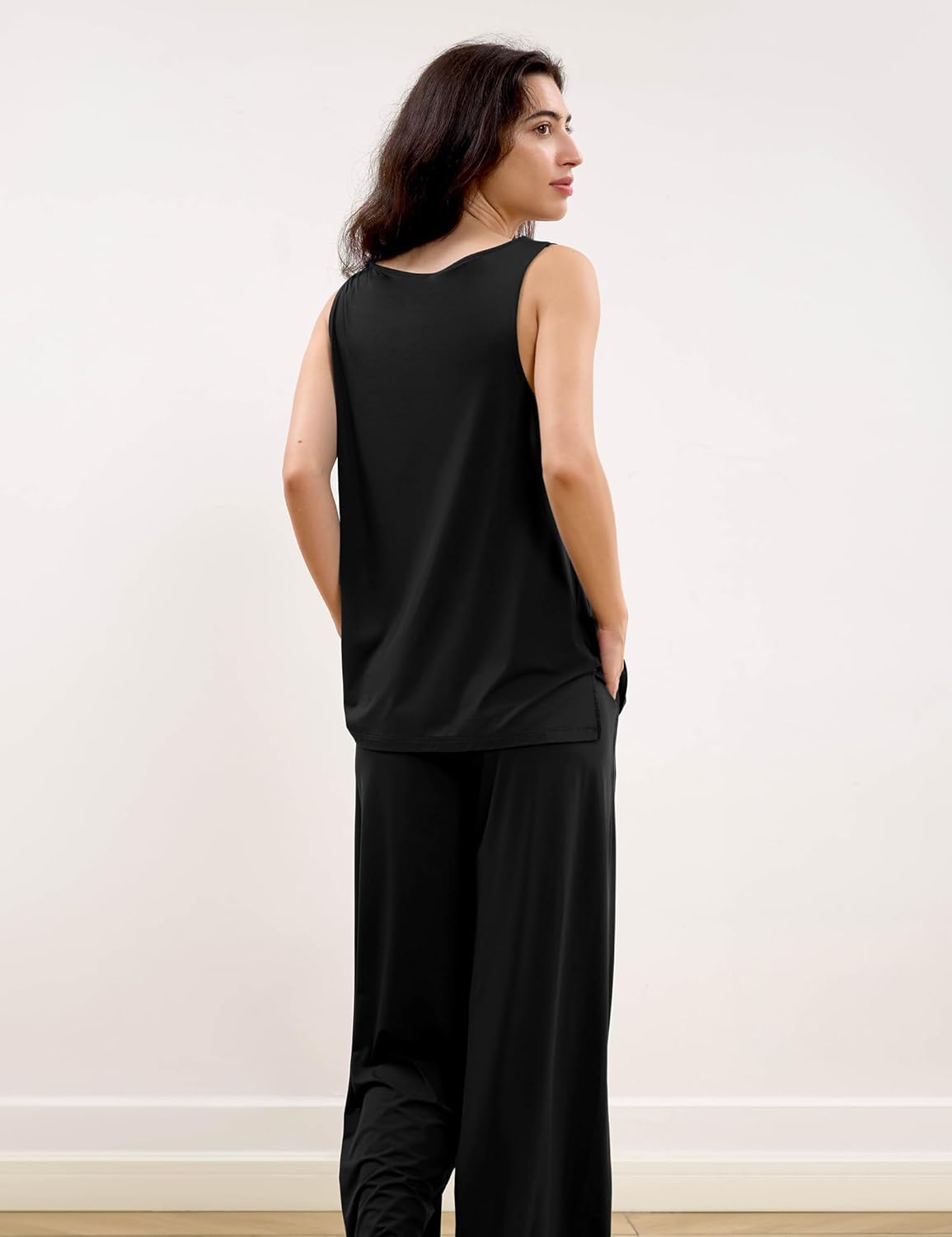 GYS Pajama Sets for Women Bamboo Viscose Sleeveless Tank Top with Soft Pants Sleep Set - Image 4