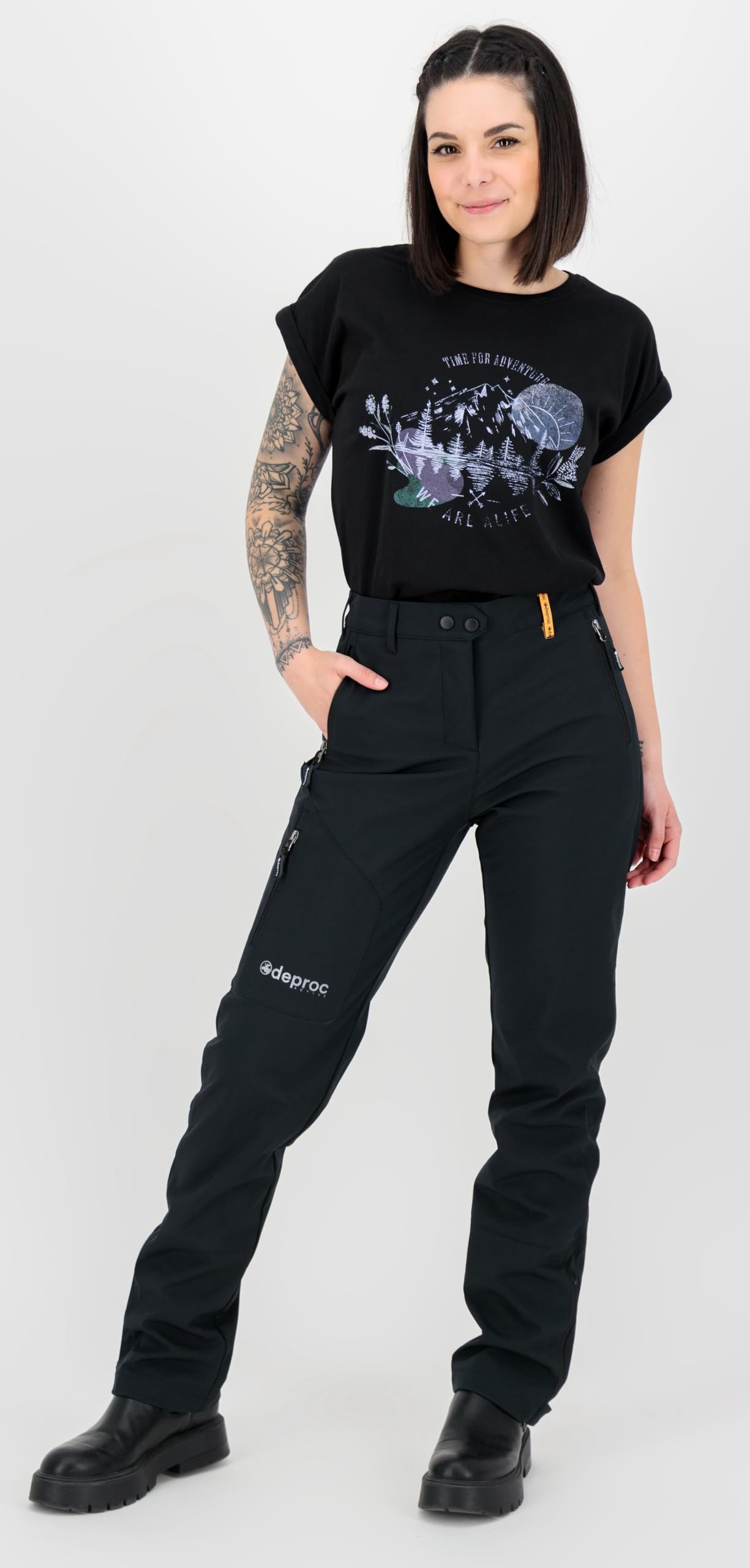 DEPROC-Active Damskie spodnie softshellowe, outdoorowe, trekkingowe, wodoszczelne, Sterling Ii Wmn