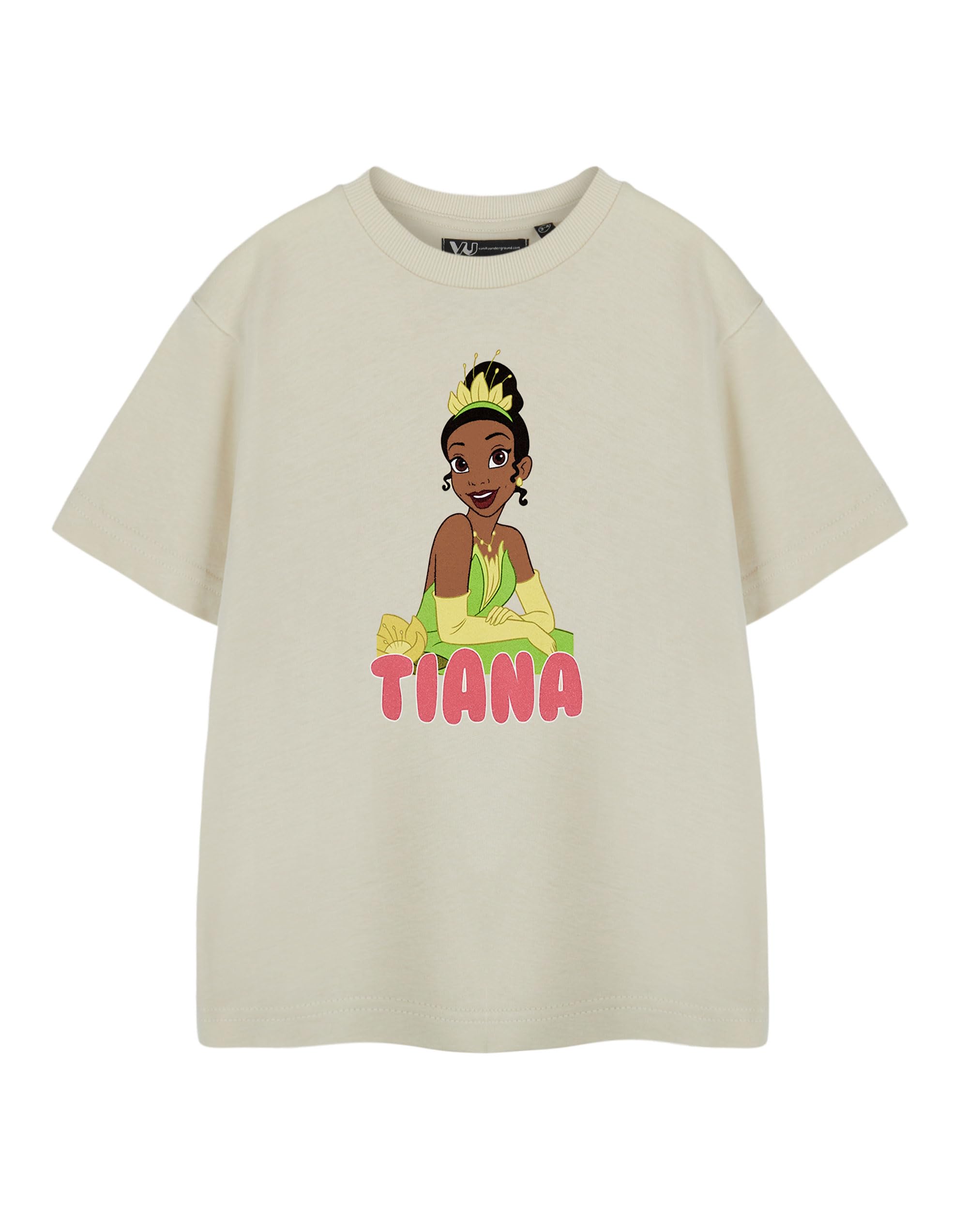 Vanilla Underground Girls Beige Disney Tiana Short Sleeved T-Shirt - 7-8 Years