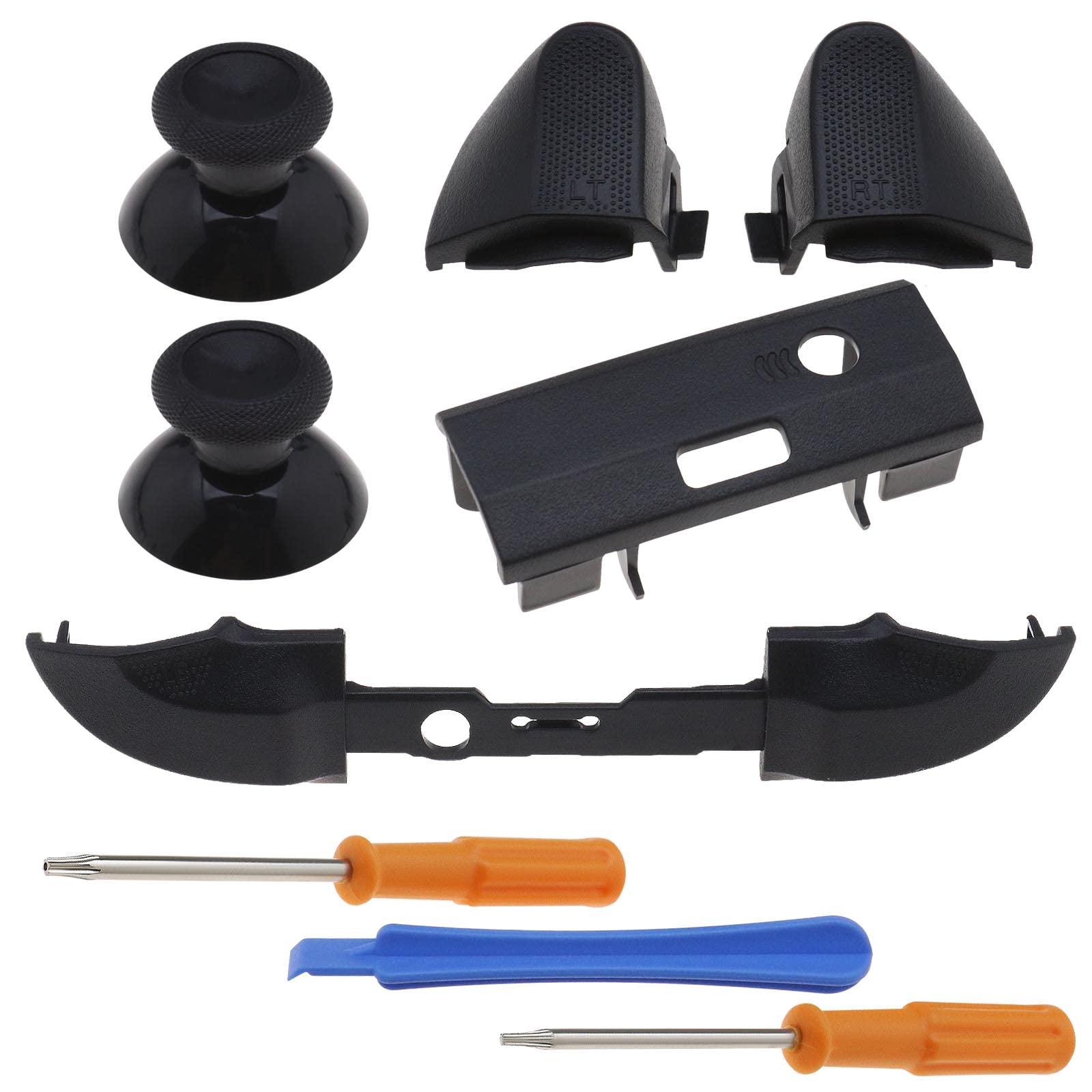 eMagTech Set of Replacement LB RB LT RT Bumper Trigger Buttons Thumbstick Set Bumper Buttons with T6 T8 Screwdriver Repair Parts Kit Compatible with Xbox Series X & S Controller