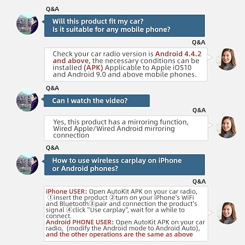 Miniatura 2 de CarlinKit Adaptador USB inalámbrico CarPlay solo compatible con radios de coche Android. solo para la versión de Android 4.4.2 o superior. APK debe