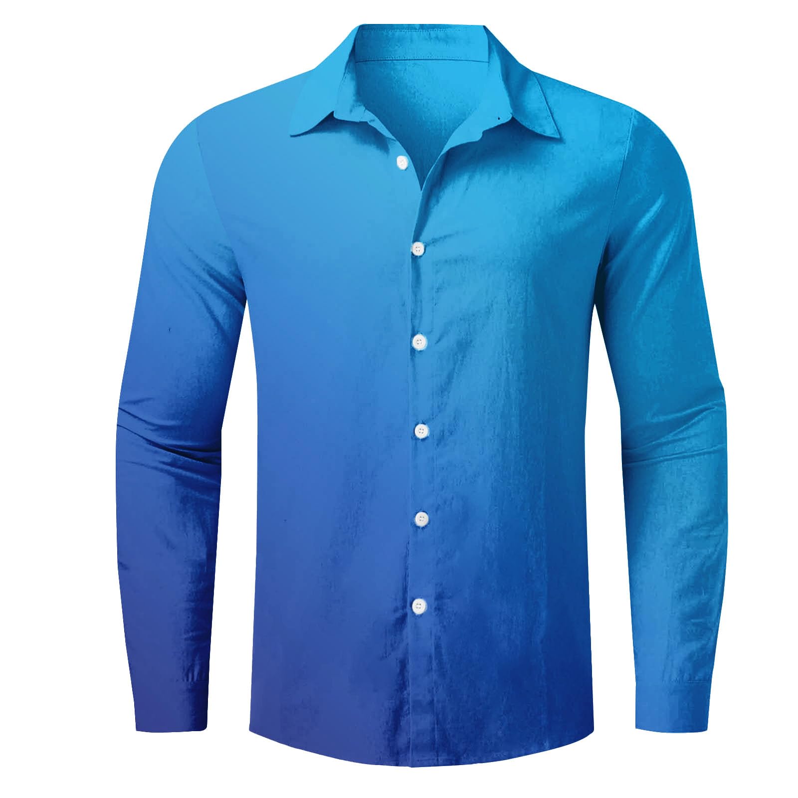 Generico Camicia Uomo con Risvolto A Bottoni Maniche Lunghe, Indumento Leggero Ideale per Vacanze E Uscite sulla Spiaggia