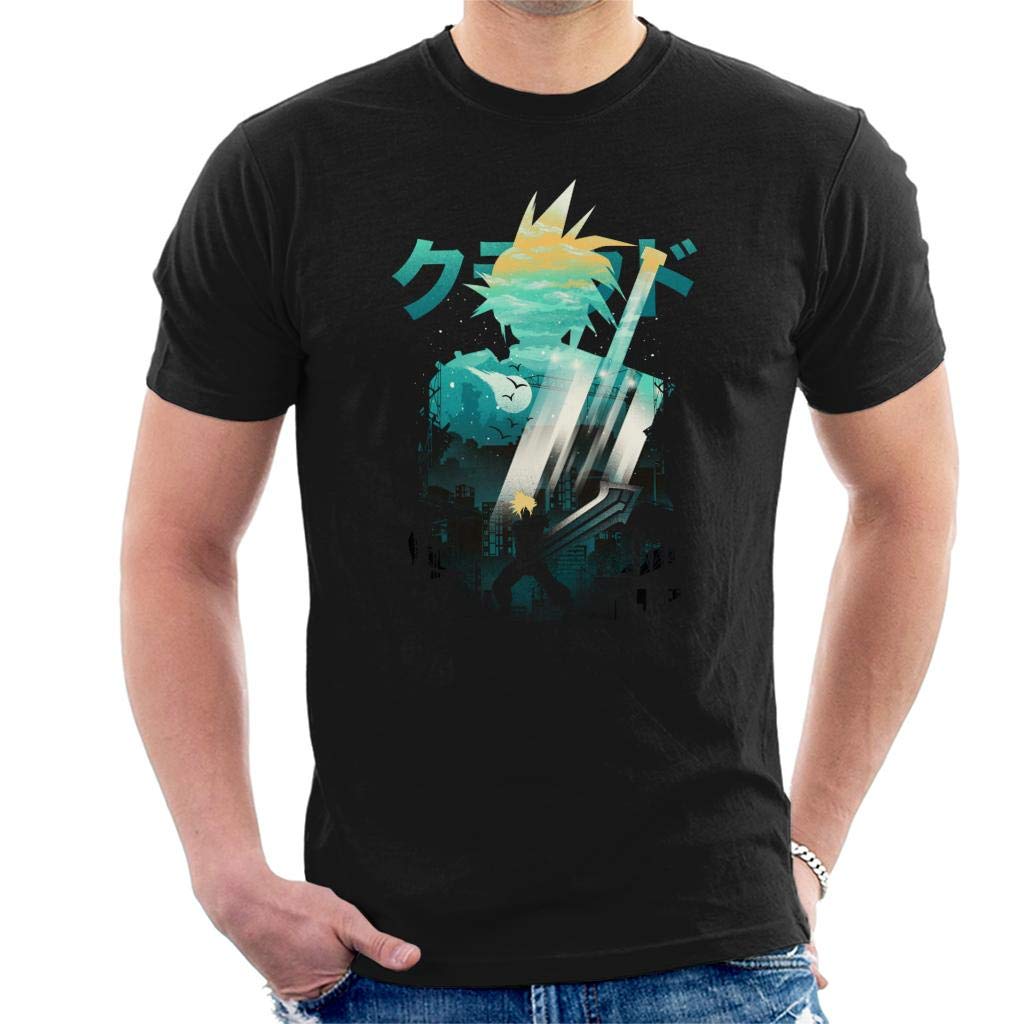 Final Fantasy 7 Cloud Strife Sword Kanji Men's T-Shirt Black