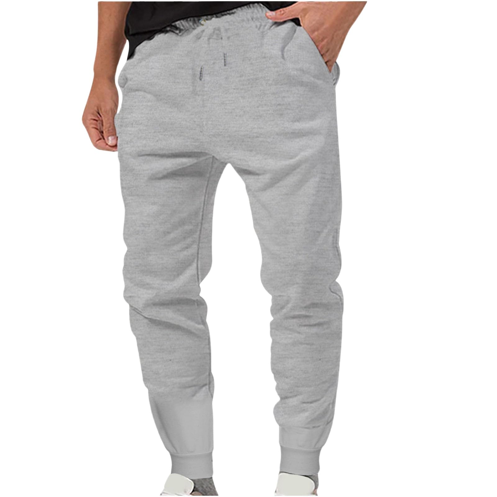evzosrz Mens Jogger Pants Casual Tapered Workout Gym Sweatpants Athletic Drawstring Elastic Waist Trousers with Pockets