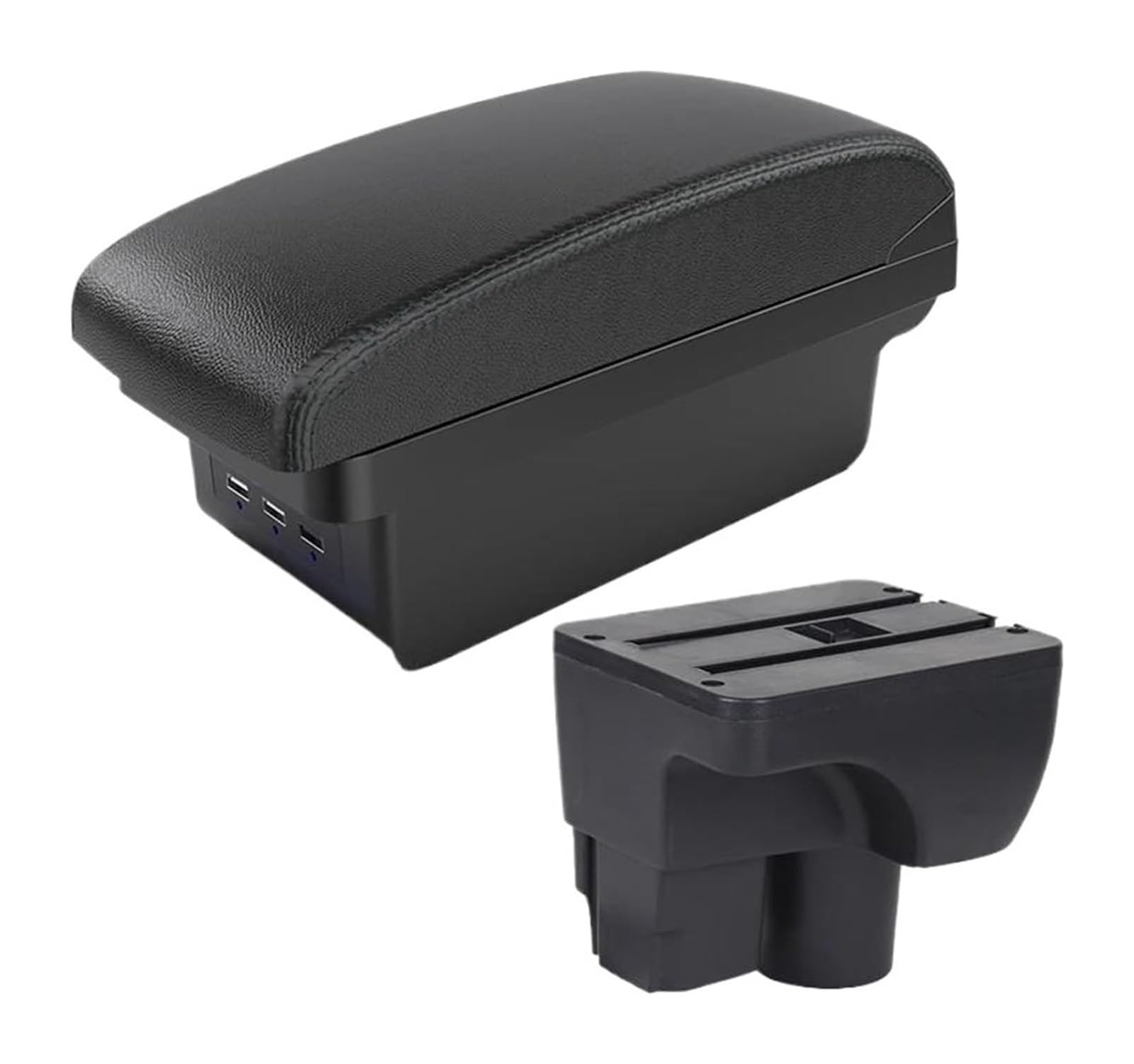 HCKCLMBMZW For Sail 3 Armrest Box Central Storage Interior Retrofit With USB Car Accessories Car Armrest Center Console(B2 Black Line 3 Usb)