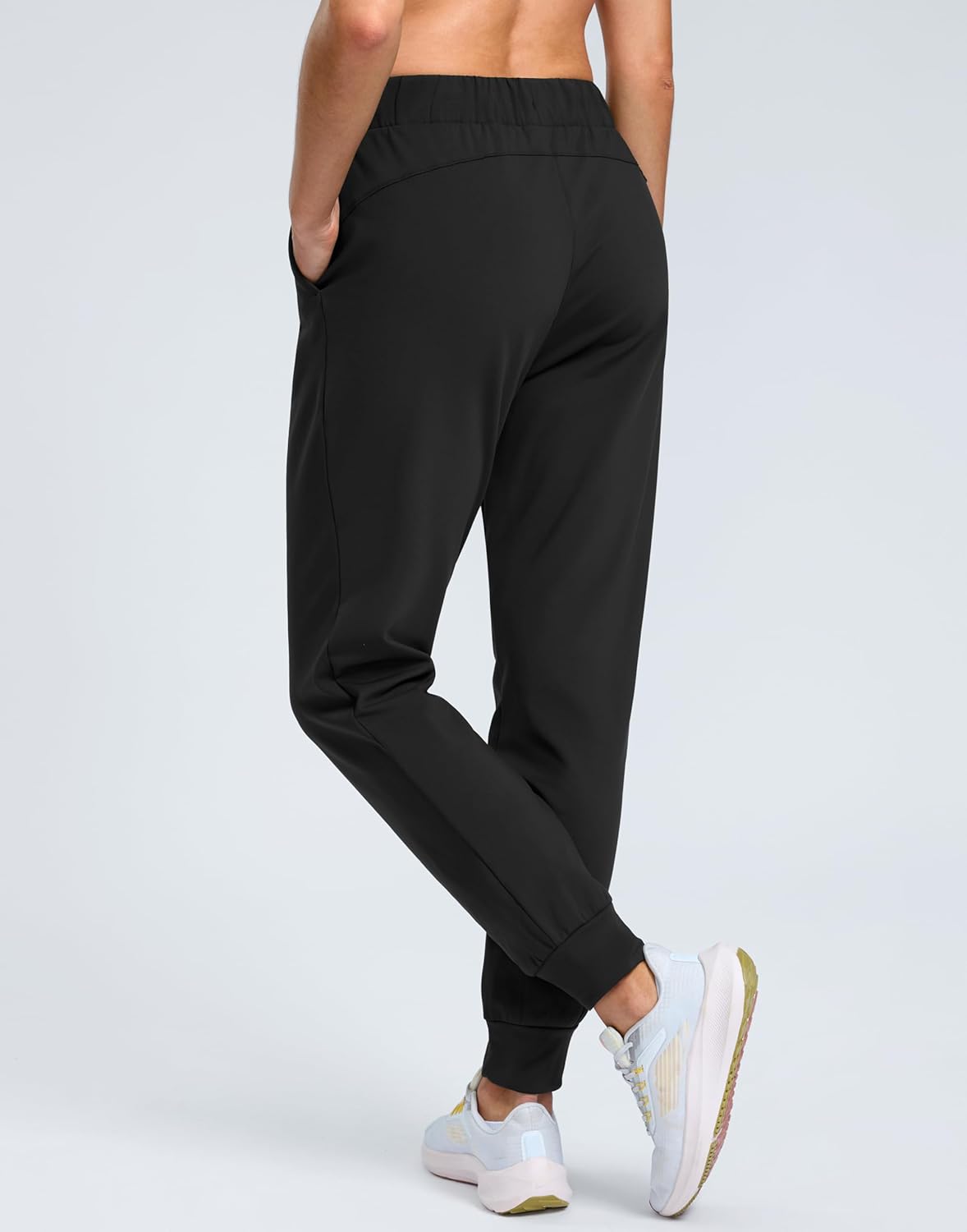 SANTINY Women's Fleece Lined Joggers Pockets Drawstring Waterproof Sweatpants Thermal Ski Running Winter Hiking Pants Women - Image 2