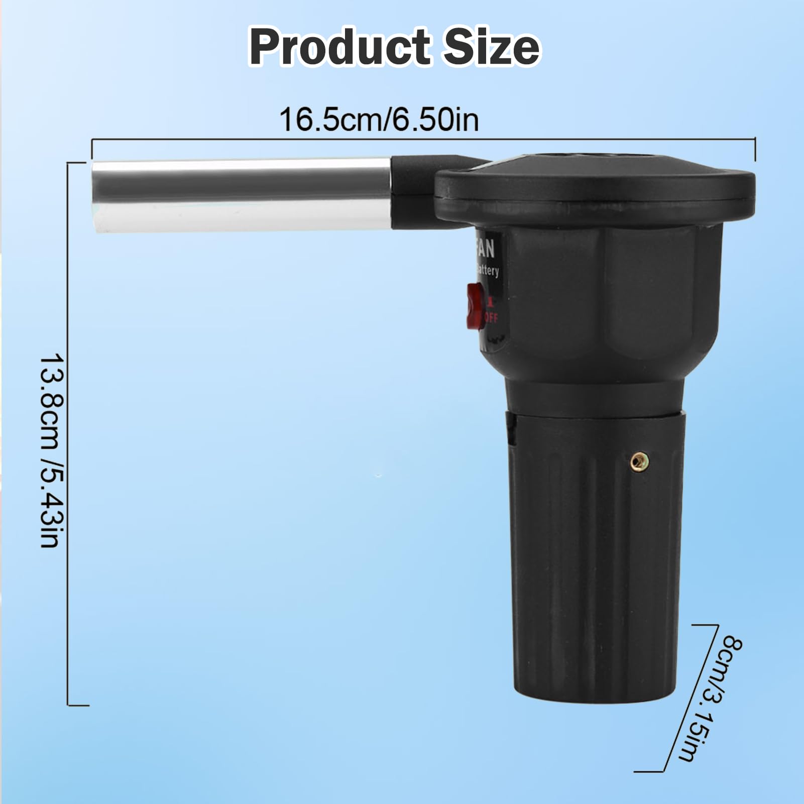 Soplador Barbacoa, Ventilador De Parrilla Portátil Alimentado Por Batería Con Control De Velocidad Del Mango Para Barbacoa Al Aire Libre, Picnic, Camping Y Senderismo