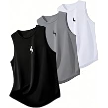 Mens Compression Tank Tops 3 Pack Slim Fit Sleeveless Athletic Shirts S-3XL