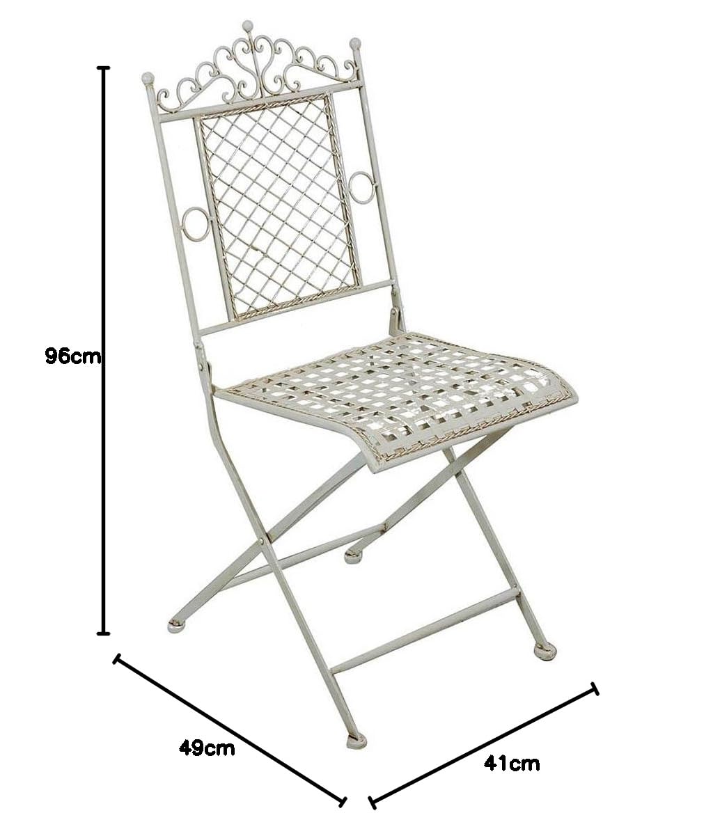 Biscottini Sedie da Giardino in Ferro Battuto L49,5xPR41,5xH96,5 - Sedie da Esterno Vintage - Arredo Giardino e Terrazzo - Sedia Ferro Battuto Rustica