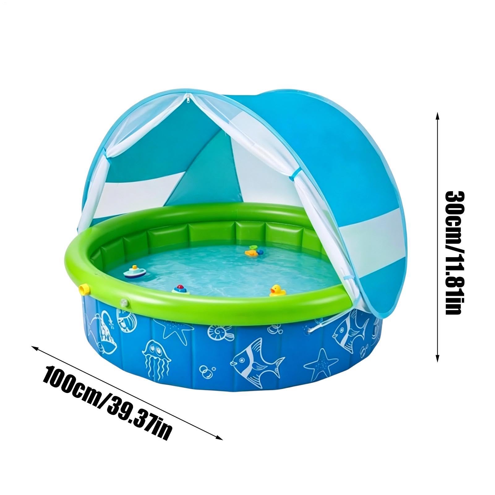 Piscina Gonfiabile per Bambini Giocattolo Pieghevole Con Tettuccio Parasole | Piscina Da Nuoto Per Esterno Cortile Patio Spiaggia E Viaggio