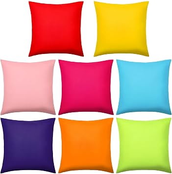 Preboun 8 Pcs 18 X 18 Inch Colorful Throw Pillow Covers Fresh Colors