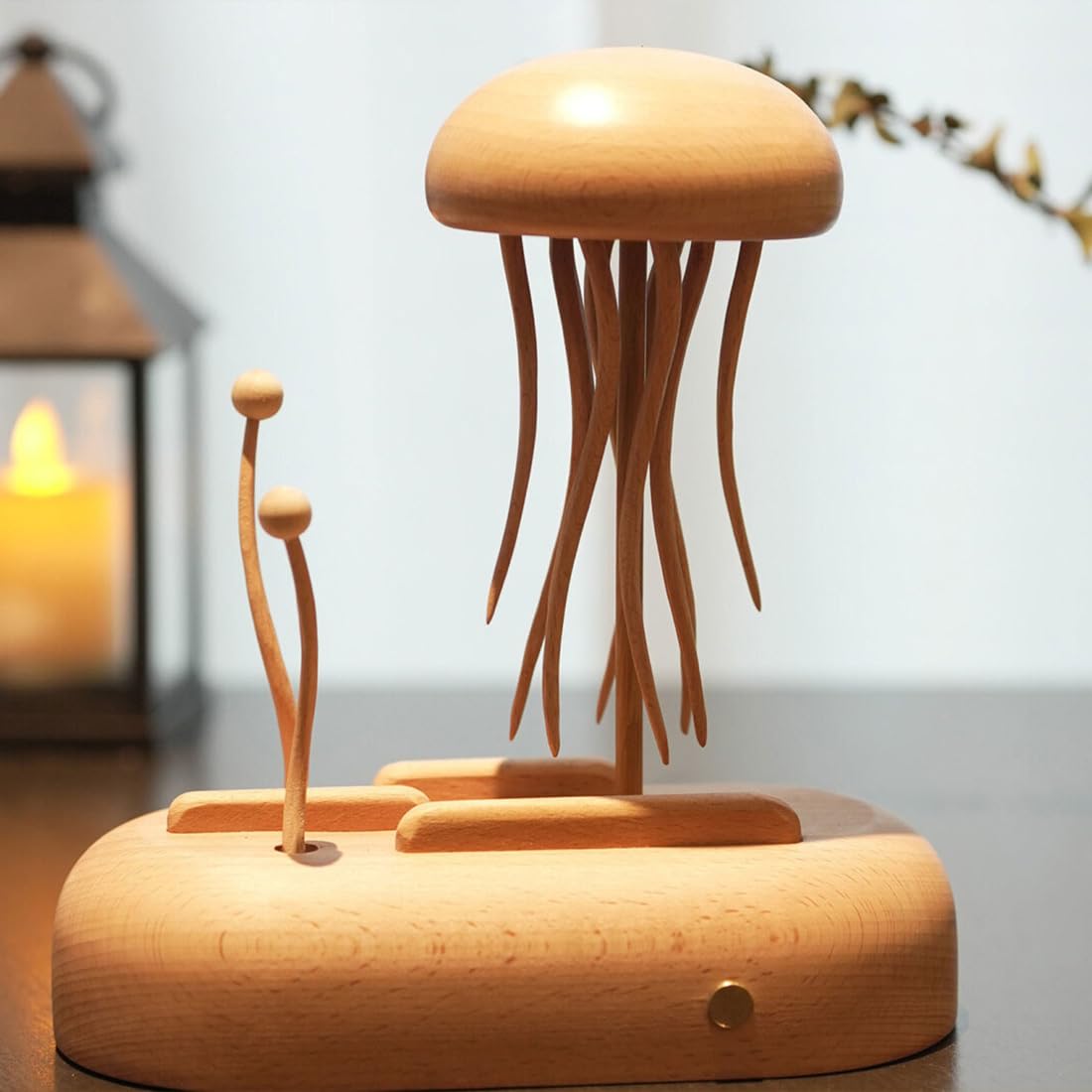 ToyGhillied Modello in legno 3D, set dinamico con meduse di biologia marina, decorazione da tavolo creativa e regali per adulti, artigianato in legno per hobbisti