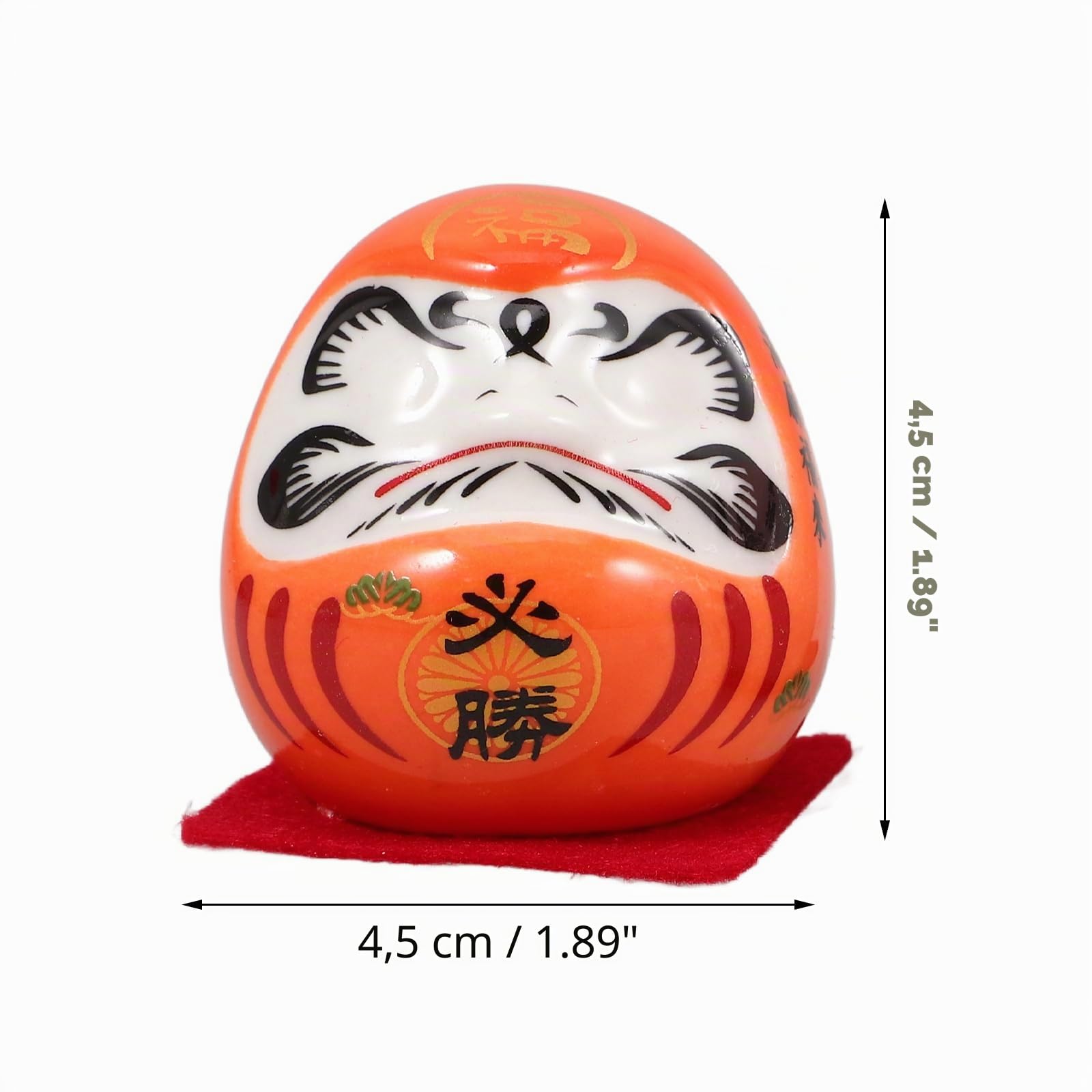 Zerodeko MuñEca Japonesa De Porcelana Mini Zen Figura Tradicional para DecoracióN del Hogar Y Auto Amuleto De Buena Suerte Riqueza Y Seguridad 4.8 x 4.5 x 4.5cm