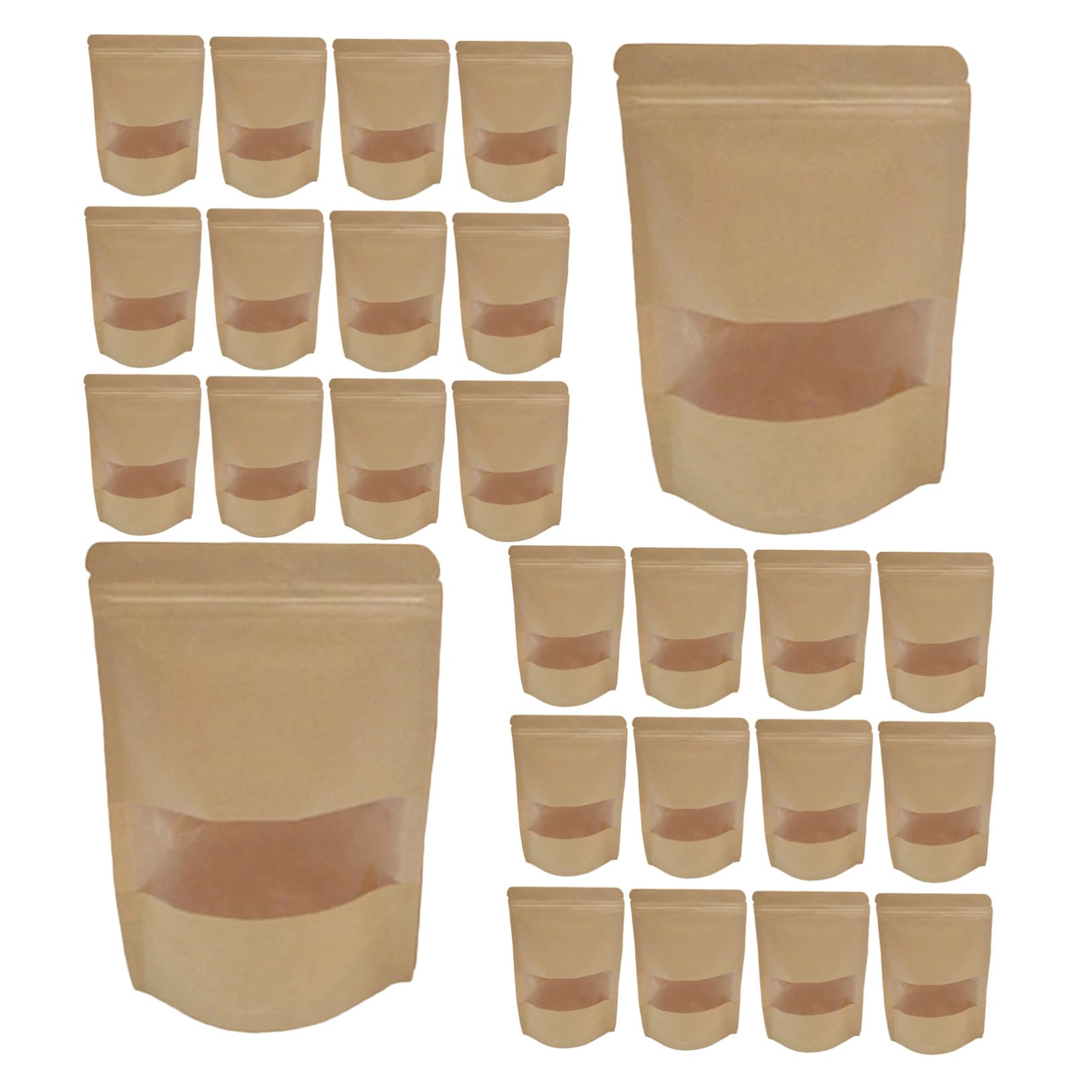 Bolsas de papel kraft sellado premium lavables para repostería y frutos secos