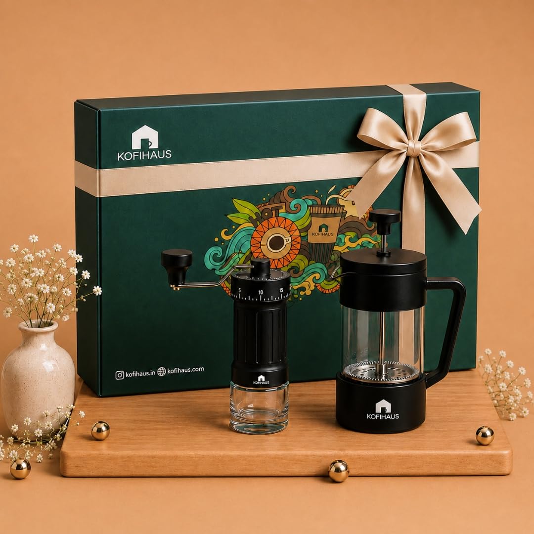 Kaapi Solutions Gift Box | Coffee Husk Mug (300ml), French Press (300ml) & C2 Manual Grinder | Premium Coffee Brewing Set for Home, Office & Gifting-image-9