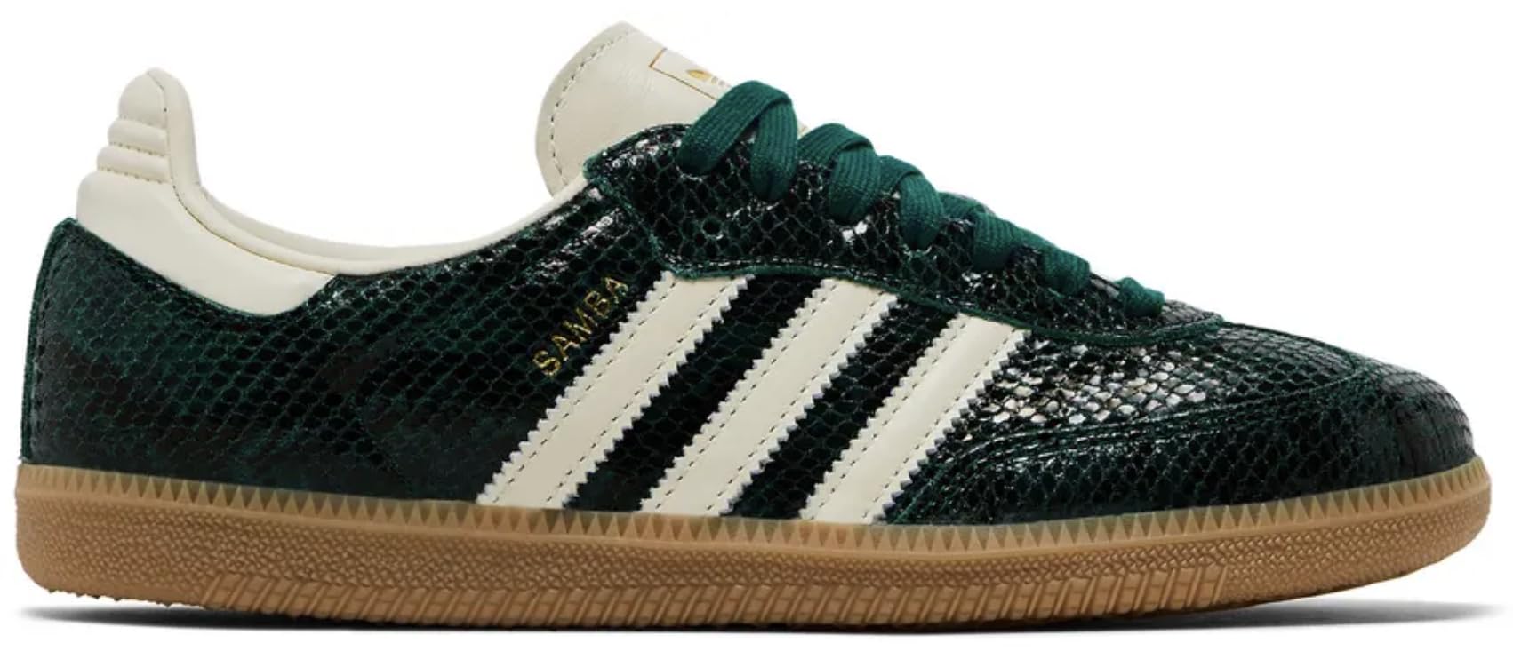 adidas Samba OG Womens Sneaker (Green Snakeskin White, 7.5)