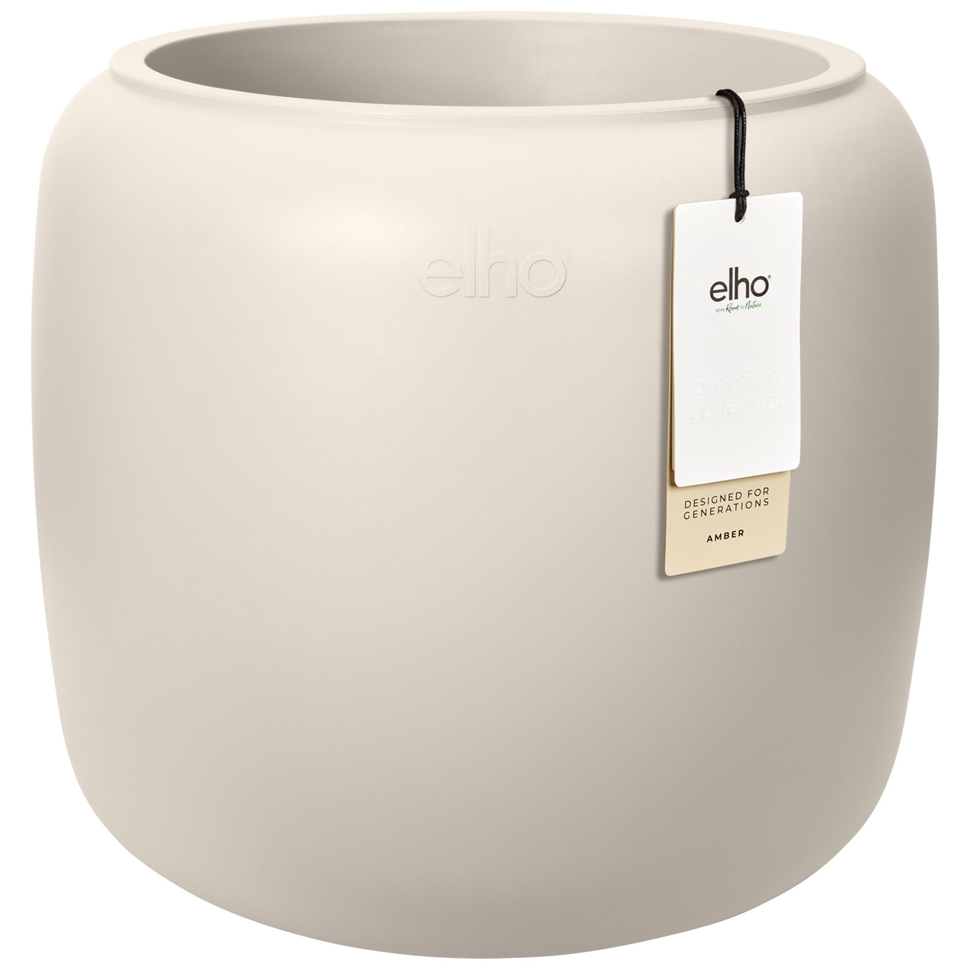 elho Amber Beads Small 40cm Blumentopf - Linen White | ∅ 39.2 x H 34.9 cm | für den Innen- und Außenbereich | 100% recyceltes Plastik