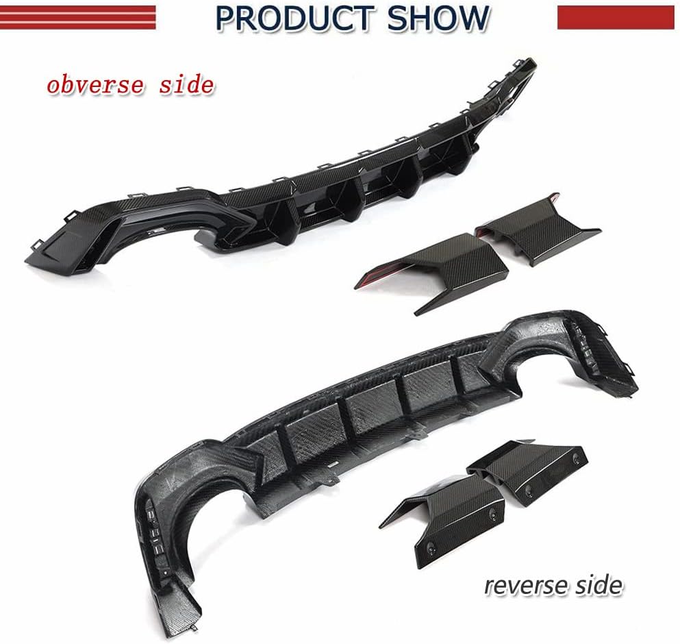 Dry Carbon Fiber Rear Diffuser for 2019-2023 Audi RS6 Avant Base Wagon 4-Door Rear Bumper Cover Lower Lip Spoiler Valance Protector Factory Outlet