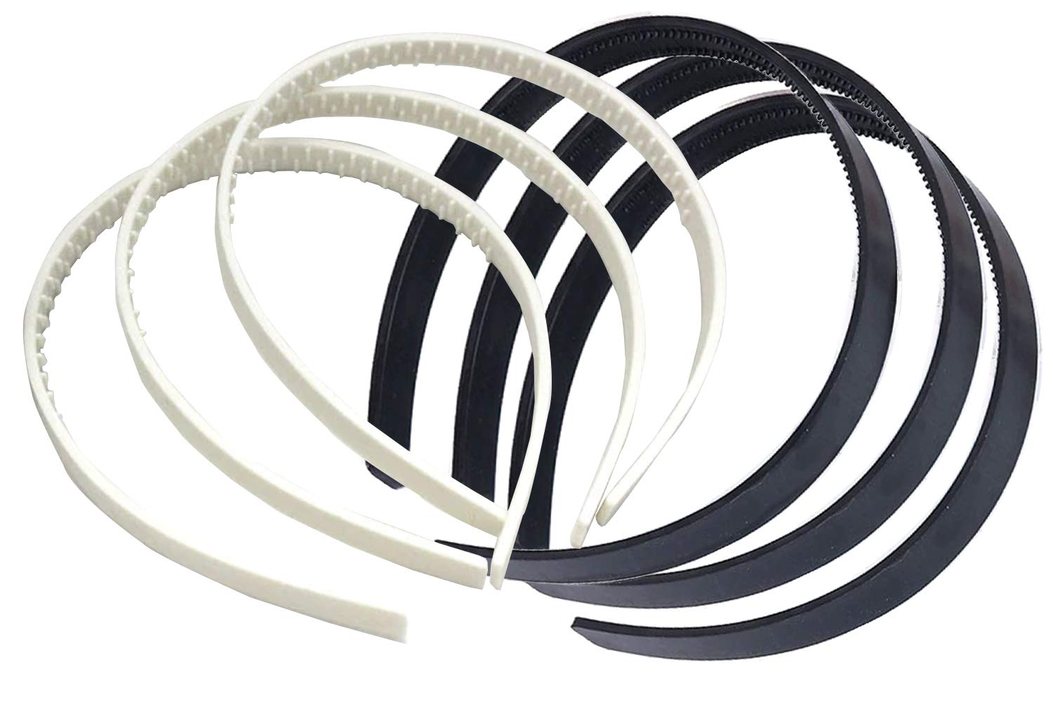 Kidzoo Girls Fashion Black & White Plastic Hairband with Teeth - Headwear Hairband Hair Hoop Hair Accessories Size 13.5cm -6Pcs - Colour 3 Black & 3 White (B08K1STM21) Amazon Price History, Amazon Price Tracker
