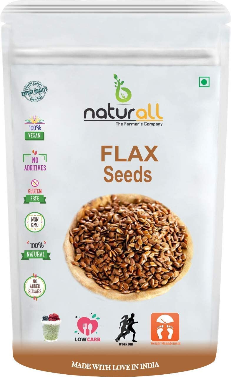 CROV Semillas de lino | Semillas Alsi ricas en fibra, semillas de lino crudas para pérdida de peso – 500 GM X 2 = 1 kg por B Naturall