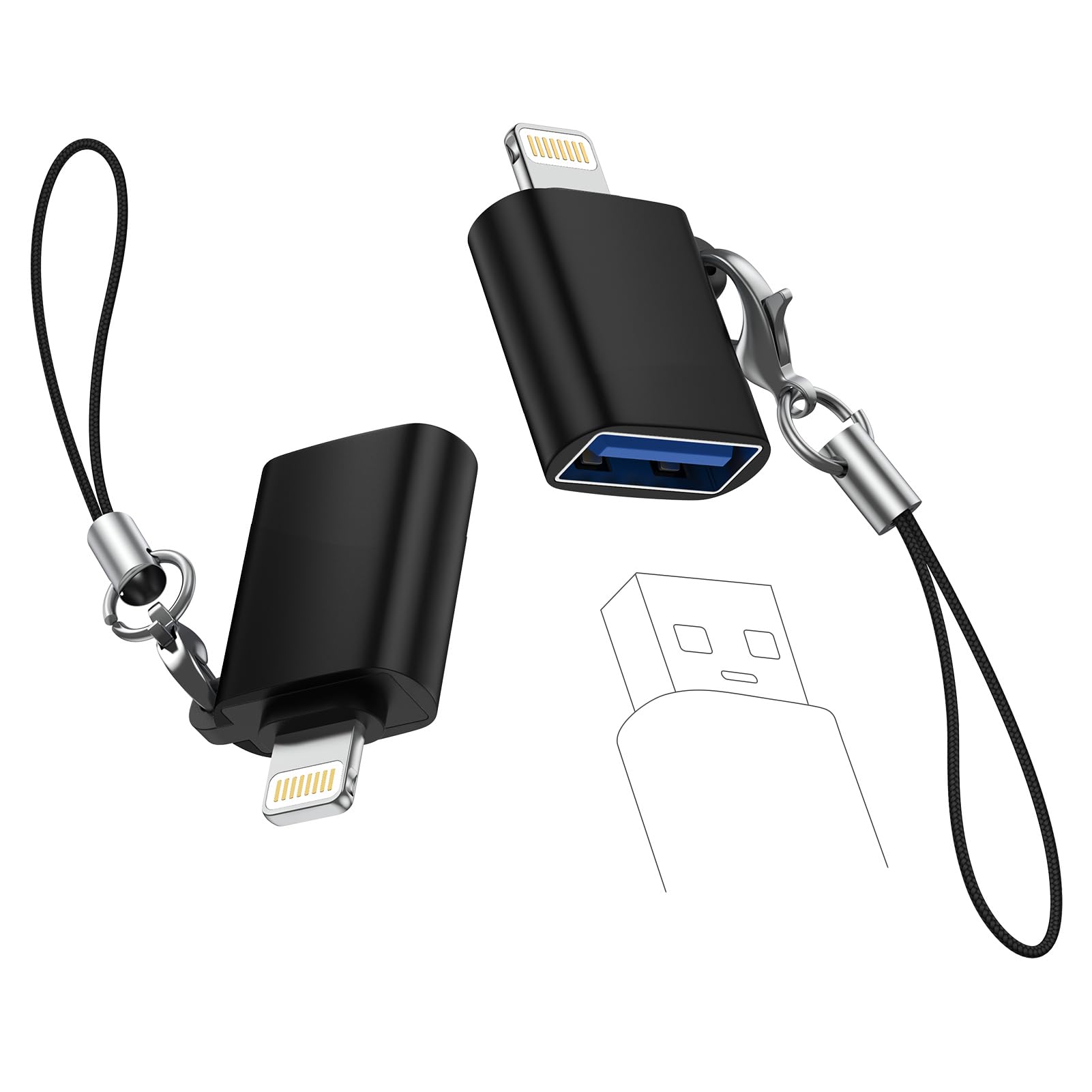 【2025年MFi認証品】ライトニング USB変換 iPhone OTGアダプタ USB3.0カメラアダプター usbメモリ5Gbps高速双方向データ転送 写真移行 設定不要 写真/動画/資料読み込み カメラ、USBフラッシュドライブ、カードリーダー、MIDIキーボード、マウスの接続をサポート