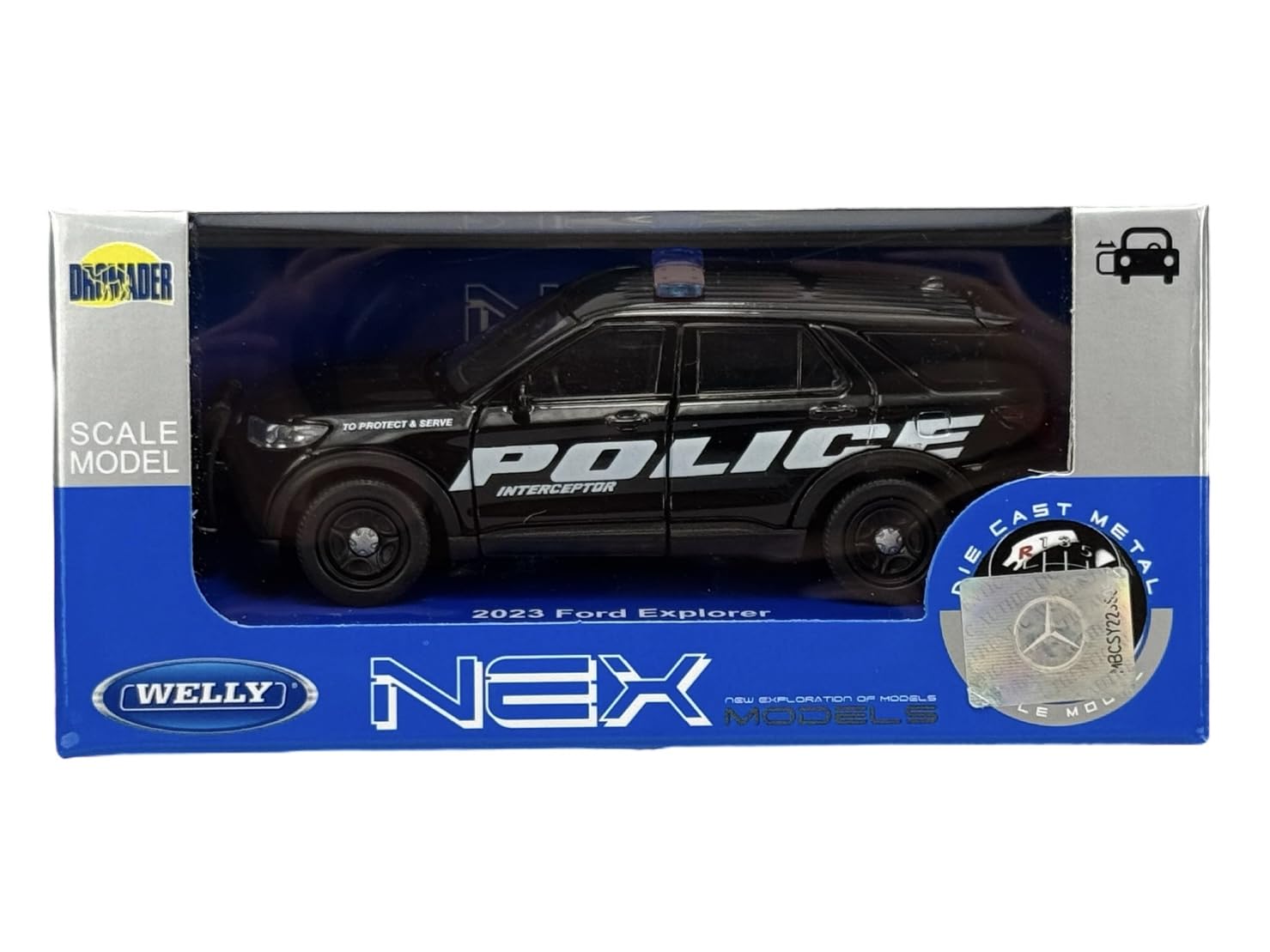 Voiture Miniature Welly Ford Explorer 2023 Bleu Métallisé 1:34 - Neuf Boîte Scellée