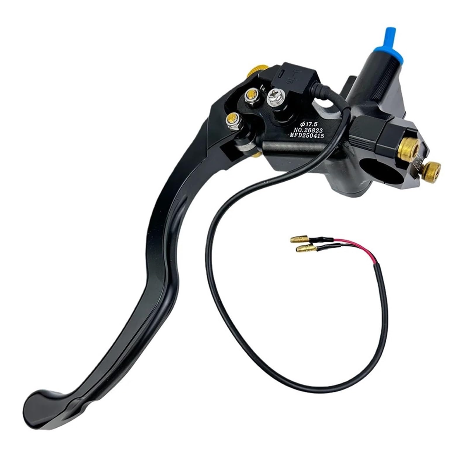 Leva frizione freno moto Cilindro pompa frizione da 22 mm per moto, leva freno idraulica 17,5, manubrio universale(Black L)