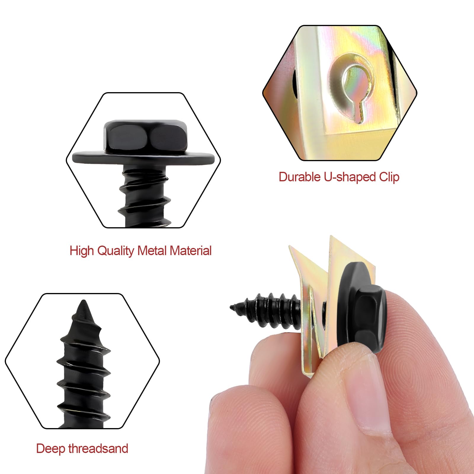 IETWATE 60PCS Screw And Nut Clip Kit, 30 Auto Body Fender Screws And 30