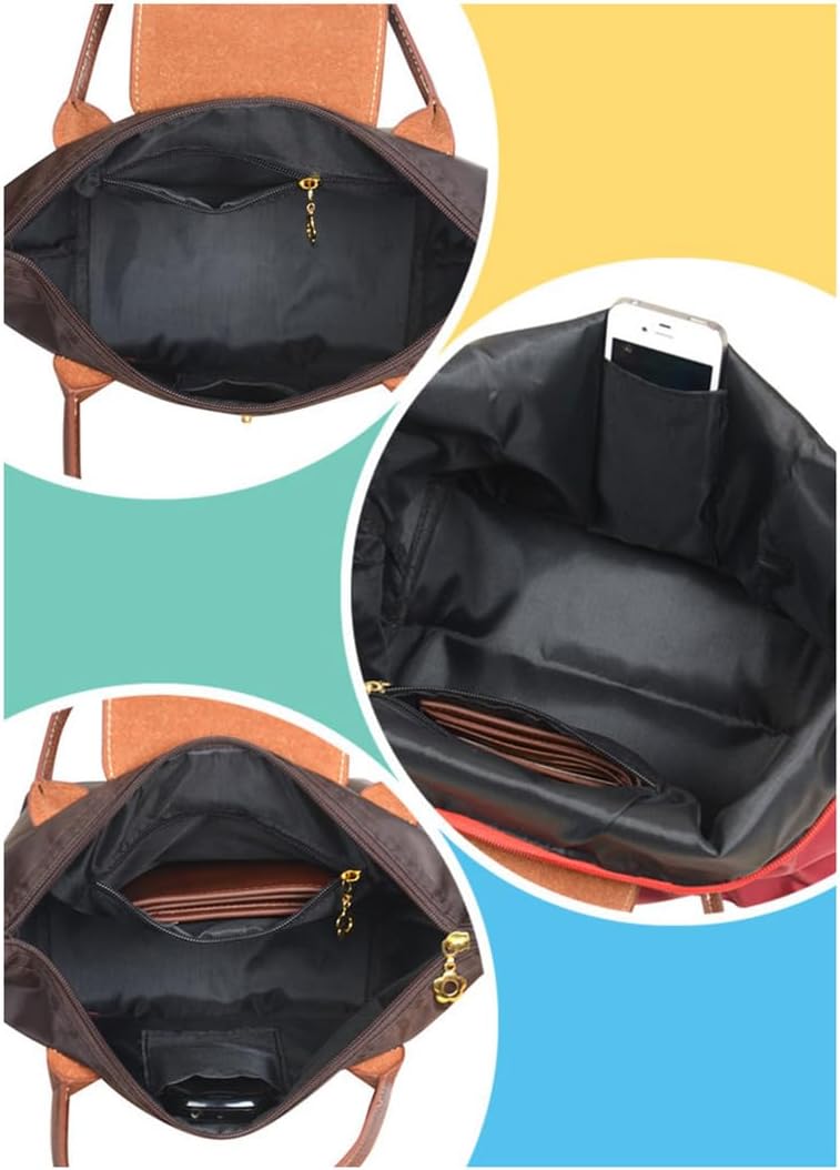 Women's Large Capacity Nylon Tote Bag - Waterproof Shoulder Handbag with Multi Pockets, Lightweight Travel Work Gym Bags