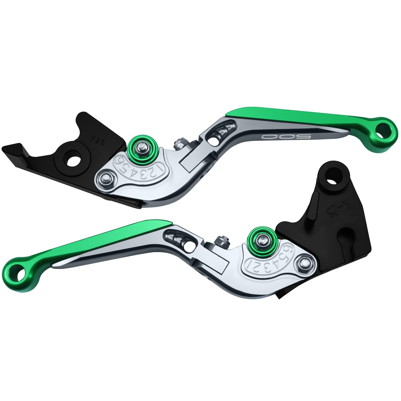 Set di leve per frizione e freno regolabili, per moto Kawasaki NINJA500 Ninja 500 Z500 Z 500 SE 2024 2025 (verde)