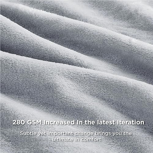 Image of Cotton Bolls Textiles Cozy Plush AC Blanket for Single Bed, Lightweight All Season Blanket, Ultra Soft Blanket for AC Room, Mild Winter, Can Be Used as Bedsheet in Winter, 90x90 Inches, Grey